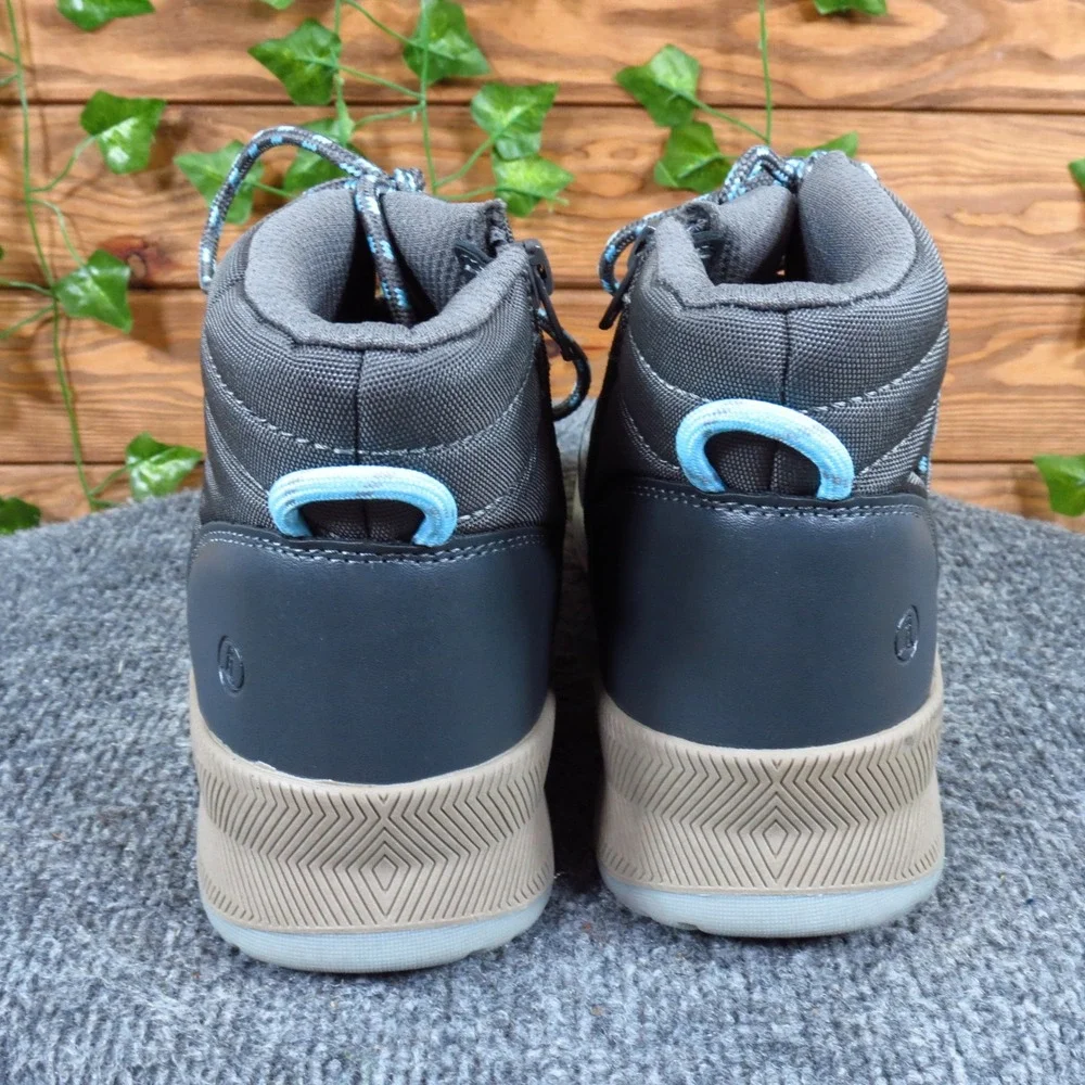 Lands' End Trans Women Snow Boots Size 9B Winter Weather Gray Textile Zip Up